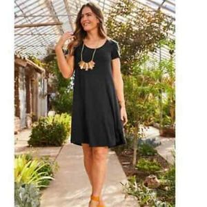 Matilda Jane Perfectly Paired Downtime dreams Black T Shirt Dress M Medium
